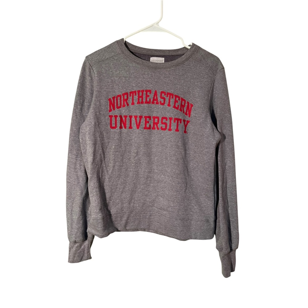 Redshirt Women's Size Small Crewneck Sweatshirt Northeastern University Gray Red